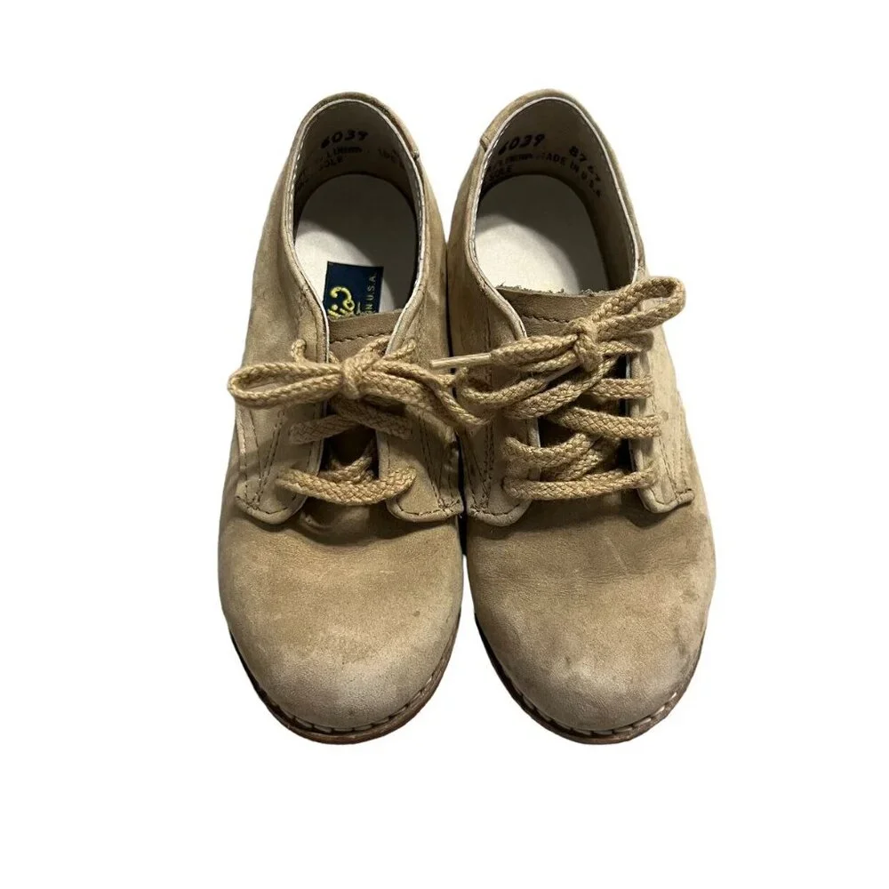 Amilio Sz 7.5 Little Kid Tan Bucks Oxford Shoes
